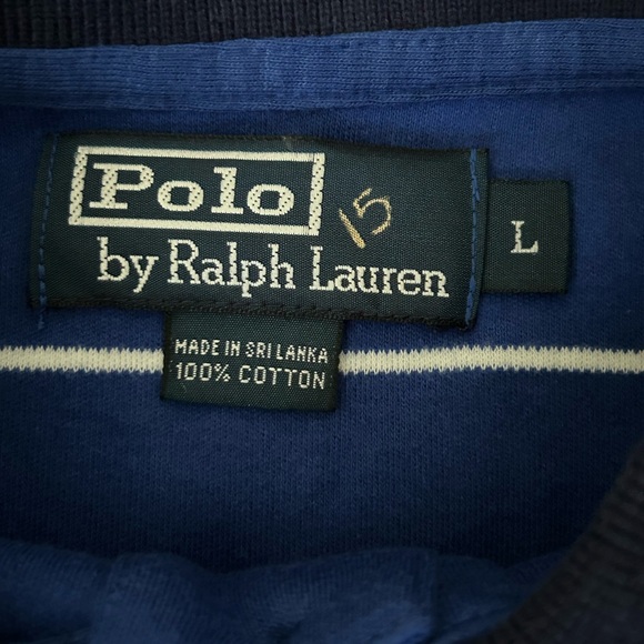 Polo Ralph Lauren Blue & White Striped Golf Polo Shirt Sz L - Picture 7 of 9
